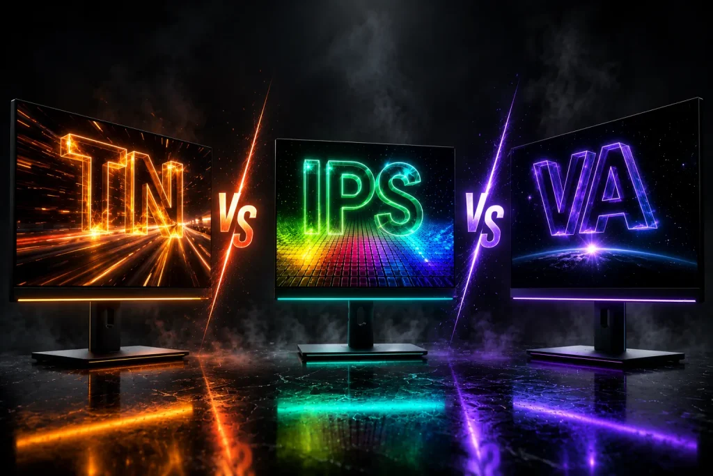 مقایسه جامع پنل های IPS، VA و TN؛ راهنمای انتخاب بهترین نمایشگر برای گیمینگ، فیلم و طراحی
