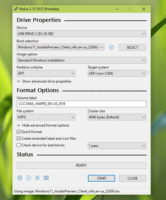 ساخت فلش بوتیبل ویندوز 11 با Rufus - انتخاب ISO و تنظیمات GPT و TPM