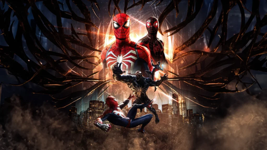 تاب خوردن اسپایدرمن در نیویورک Marvel's Spider-Man 2 از بهترین بازی های کامپیوتر ابرقهرمانی