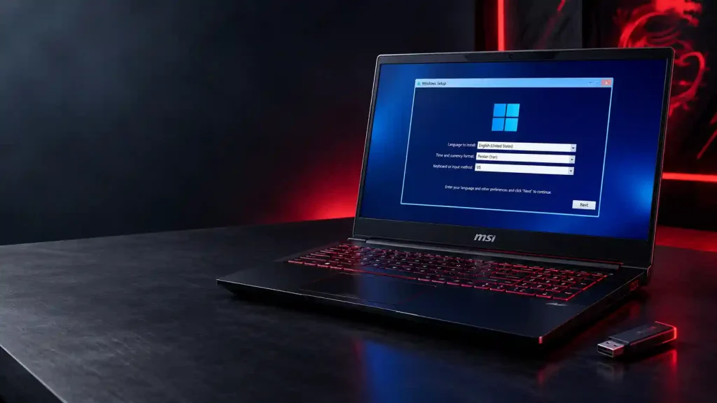 Cinematic MSI Windows Setup Desk
