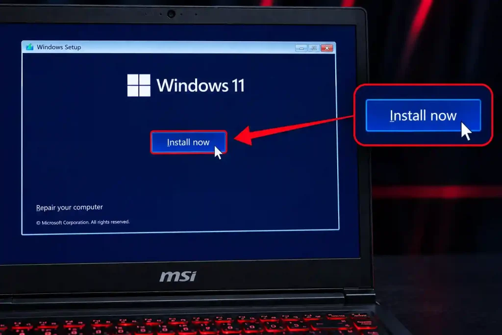 روی Install now کلیک کنید. 
