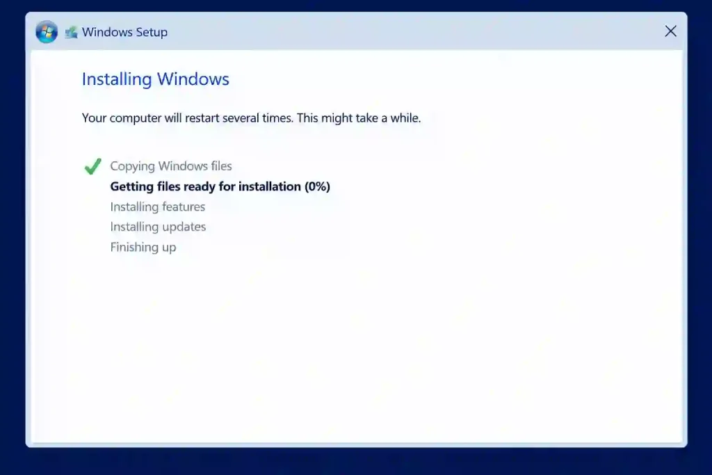 Windows Setup Installation Progress (1)