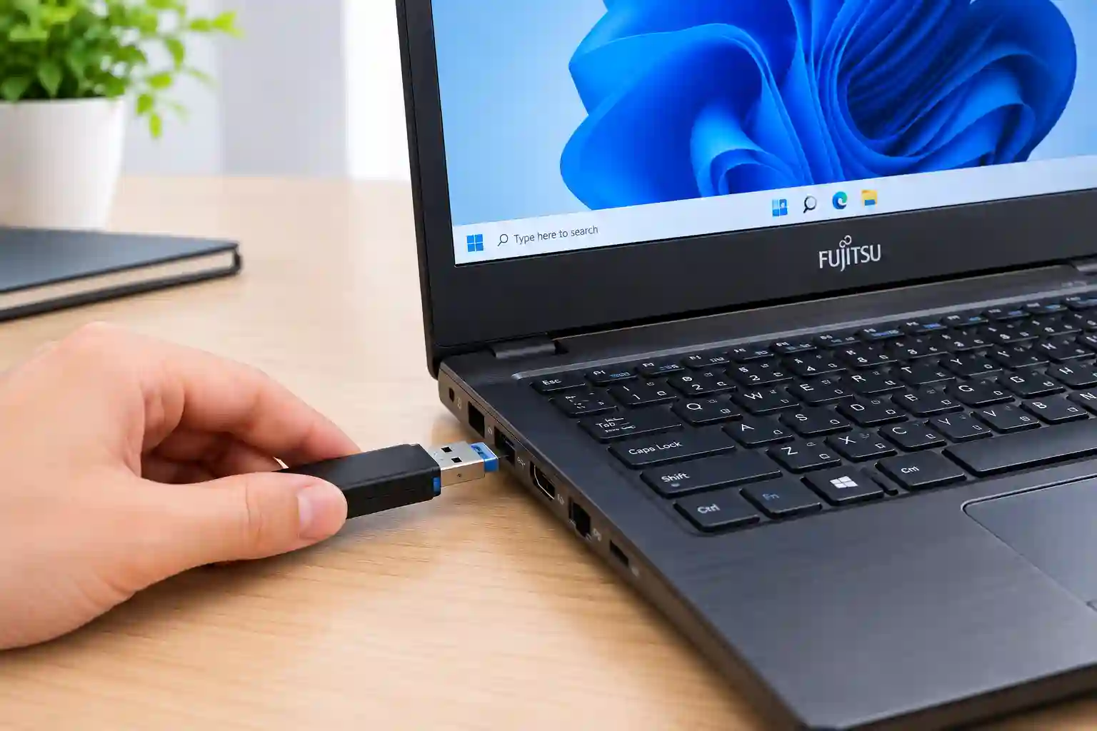 اتصال فلش USB به لپ_تاپ فوجیتسو