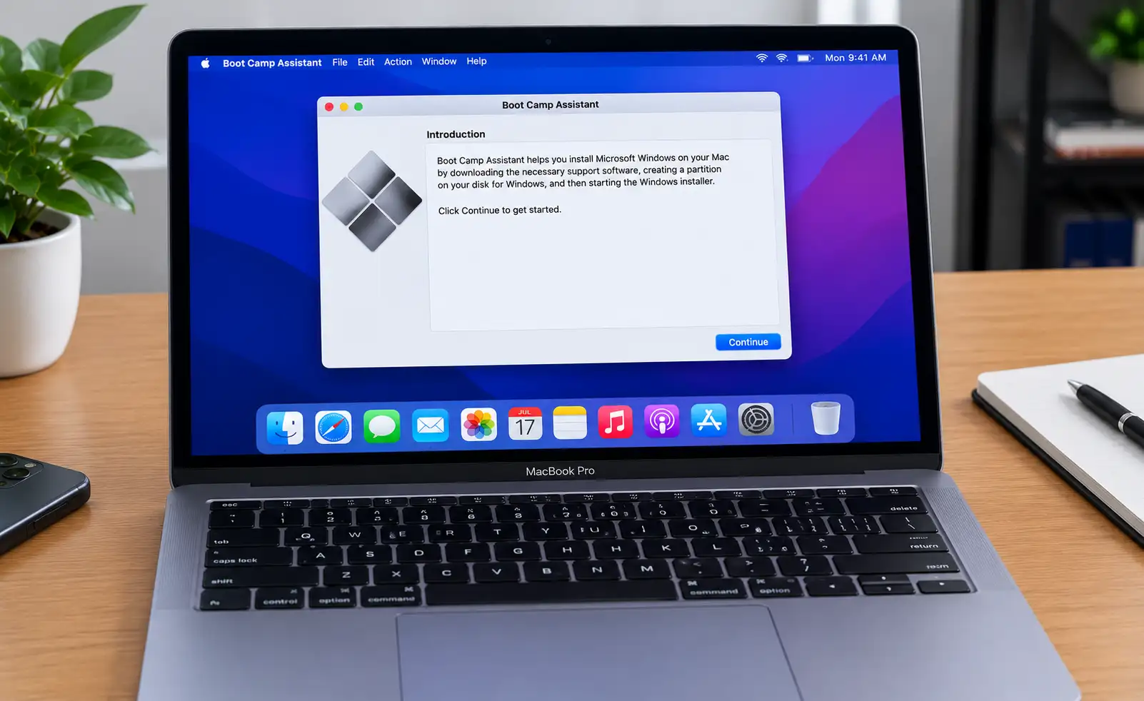 مرحله ۳ اجرای Boot Camp Assistant